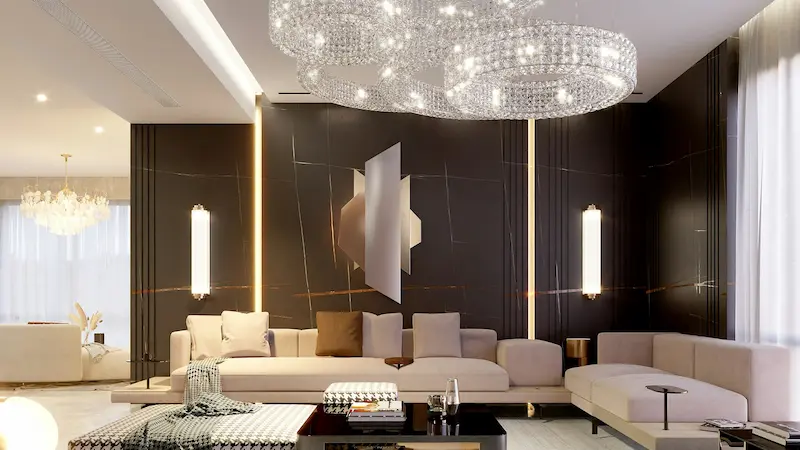 Modern glamour living room