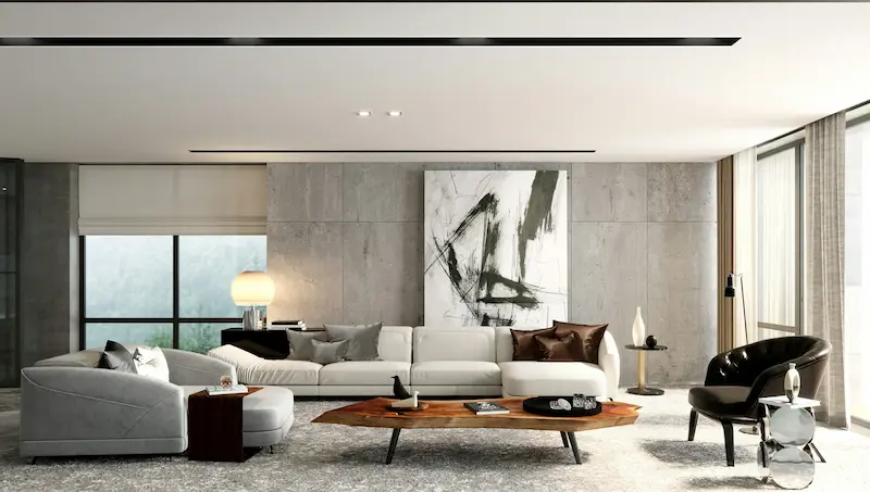 Modern glamour living room